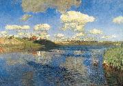 Isaac Levitan Lake. Russia USA oil painting artist